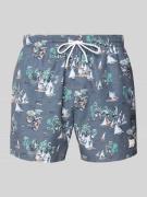 BOSS Badehose mit Allover-Muster Modell 'PIRANHA' in Anthrazit, Größe ...