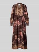 Neo Noir Maxikleid aus Satin mit Bindegürtel in Black, Größe 34