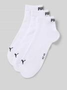 PUMA Sneakersocken mit Logo im 3er-Pack in Weiss, Größe 39-42