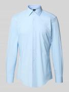 BOSS Slim Fit Businesshemd aus Baumwoll-Mix Modell 'H-HANK' in Bleu, G...