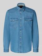 PME Legend Jeanshemd mit Label-Stitching in Jeansblau, Größe L