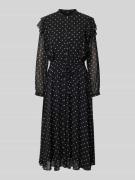 JOOP! Midikleid im Allover-Look mit Bindegürtel in Black, Größe 34