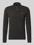 Polo Ralph Lauren Poloshirt mit Label-Stitching in Anthrazit Melange, ...