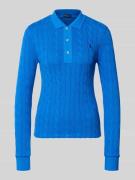 Polo Ralph Lauren Strickpullover mit Zopfmuster und Polokragen in Roya...