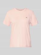 Gant T-Shirt mit Label-Stitching und Rundhalsausschnitt in Rosa, Größe...