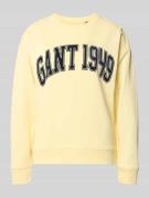Gant Sweatshirt mit Label-Print und Rundhalsausschnitt in Pastellgelb,...