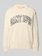Gant Strickpullover mit Label-Stitching und Rundhalsausschnitt in Offw...