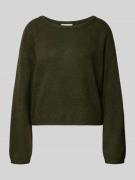 MSCH Copenhagen Strickpullover aus Woll-Mix Modell 'Kellsey' in Khaki,...