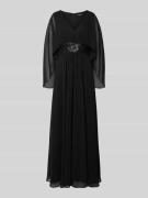 Swing Abendkleid mit V-Ausschnitt und Pailletten in Black, Größe 38