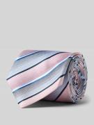 Monti Krawatte aus Seide mit Streifenmuster (7 cm) in Rose, Größe 1