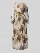 ZABAIONE Midikleid mit Gürtel Modell 'La44rinaa' in Beige, Größe L