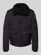 Blauer Usa Jacke mit Label-Patch Modell 'RIVER' in Black, Größe XL