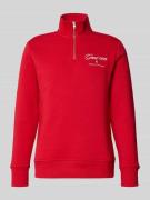 Gant Sweatshirt mit Stehkragen und Reißverschluss in Rot, Größe 4XL