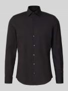 SEIDENSTICKER Slim Fit Business-Hemd aus reiner Baumwolle in Black, Gr...