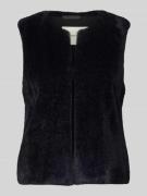 Tom Tailor Regular Fit Weste in Kunstfell-Optik in BLACK, Größe L