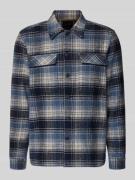 PME Legend Regular Fit Hemdjacke aus Woll-Mix mit Kentkragen in Marine...