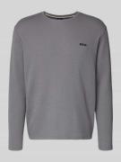 BOSS Regular Fit Langarmshirt aus Baumwoll-Mix in Dunkelgrau, Größe L