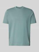 Emporio Armani T-Shirt mit geripptem Rundhalsausschnitt in Tuerkis, Gr...