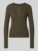 Polo Ralph Lauren Strickpullover mit Zopfmuster Modell 'JULIANNA' in O...