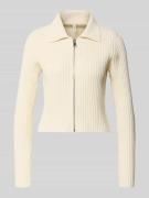 Only Regular Fit Strickjacke mit Rippmuster Modell 'ELLY' in Ecru, Grö...