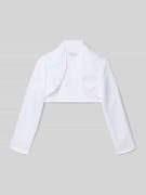 Weise Bolero mit Stehkragen in Weiss, Größe 128
