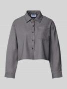 VILLA SOPHIE Hemdbluse mit Knopfleiste Modell 'TARA' in Anthrazit, Grö...