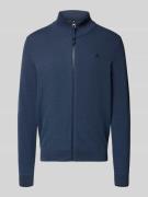 Lerros Cardigan mit Stehkragen und Reißverschluss in Marine, Größe L