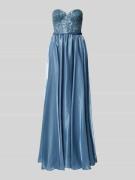 Unique Tailliertes Abendkleid mit Raffungen in Bleu, Größe 34