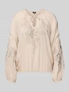 monari Relaxed Fit Bluse mit Schlüsselloch-Ausschnitt in Beige, Größe ...