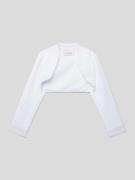 Weise Bolero mit Webmuster in Weiss, Größe 134