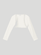Weise Bolero mit floralem Detail in Ecru, Größe 140
