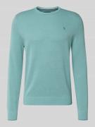 Lerros Strickpullover mit Label-Stitching in Tuerkis, Größe L