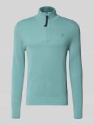 Lerros Strickpullover mit Troyer-Kragen in Tuerkis, Größe L