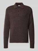 Calvin Klein Jeans Strickpullover aus Woll-Mix mit Polokragen in Dunke...