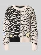 Marc Cain Strickpullover mit gerippten Abschlüssen in Sand, Größe 34