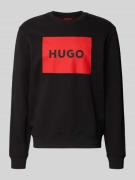 HUGO Sweatshirt mit Label-Print Modell 'Duragol' in Black, Größe M