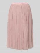 LACE & BEADS Knielanger Rock mit Plisseefalten in Rosa, Größe S