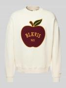 BLKVIS Sweatshirt mit Label-Stitching in Offwhite, Größe XS
