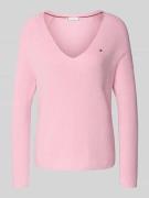 Tommy Hilfiger Regular Fit Strickpullover aus reiner Baumwolle in Pink...