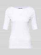 Lauren Ralph Lauren T-Shirt mit U-Boot-Ausschnitt Modell 'JUDY' in Wei...
