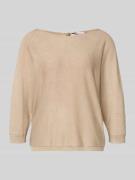 comma Strickpullover aus Viskose-Mix mit rückseitiger Schnürung in Bei...