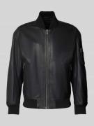 BOSS Orange Regular Fit Lederjacke im College-Stil Modell 'JAKRI' in B...