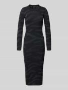 Marc Cain Strickkleid mit Stehkragen in Black, Größe 34