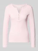 Christian Berg Woman Slim Fit Longsleeve aus Baumwoll-Mix mit Henley-A...