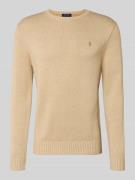 Polo Ralph Lauren Strickpullover mit gerippten Abschlüssen in Beige Me...