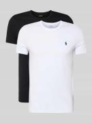 Polo Ralph Lauren T-Shirt mit Label-Stitching in Black, Größe L