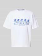 ANOTHER COTTON LAB T-Shirt mit Label-Print in Weiss, Größe L