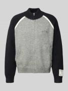 ANOTHER COTTON LAB Strickjacke mit Reißverschluss in Graphit, Größe L