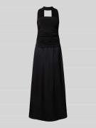 Neo Noir Abendkleid mit Raffungen Modell 'Hamina' in Black, Größe 34