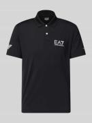 EA7 Emporio Armani Regular Fit Poloshirt mit Logo in Black, Größe L